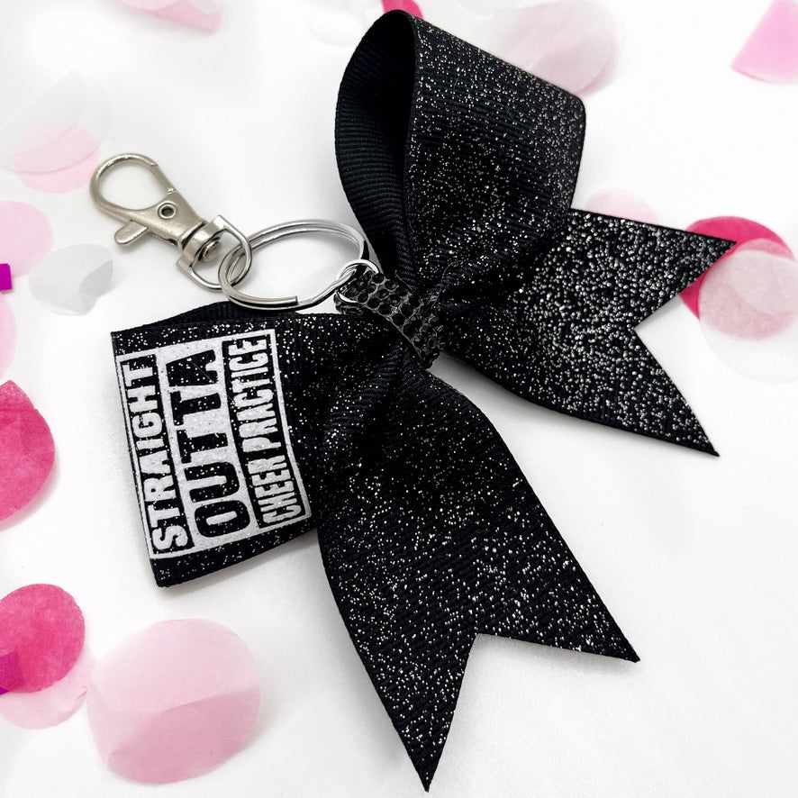Gunmetal Black Glitter Bow Keychain – My Little Cupcake Bow Shop